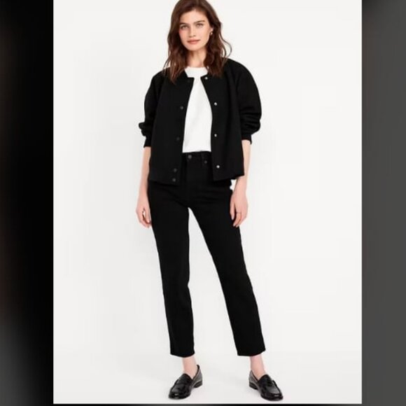 NWT OLD NAVY OG Straight Ankle High Rise Secret Slim Pockets Dark Wash 0 - Picture 1 of 6